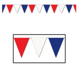 Vlajka modro-červeno-bílá 10m, 24ks vlajek